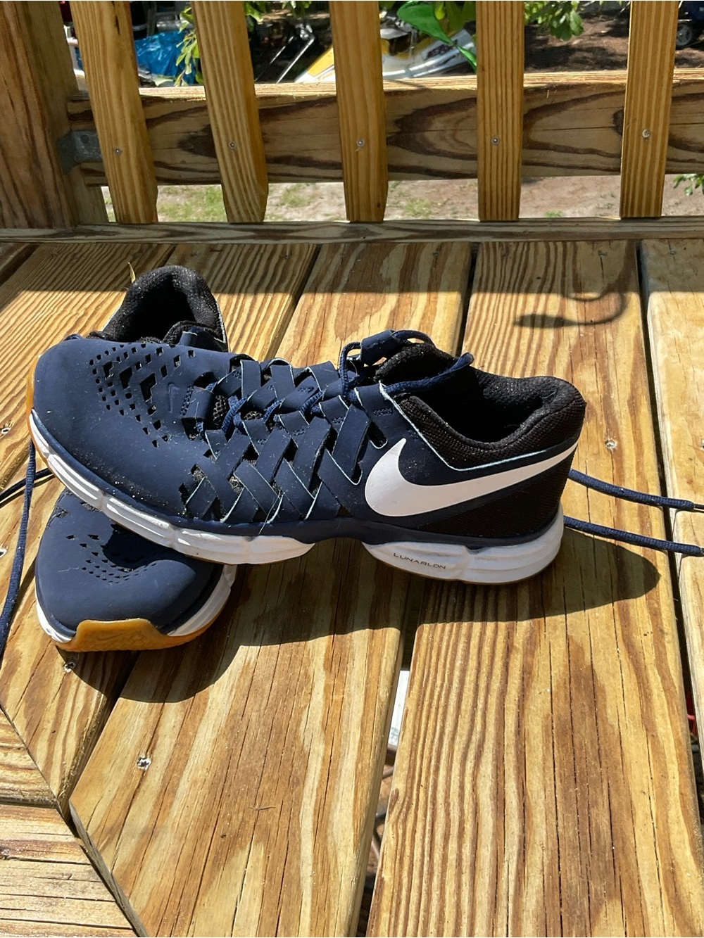 Nike Men’s Navy Athletic Training Shoes with White Swoosh